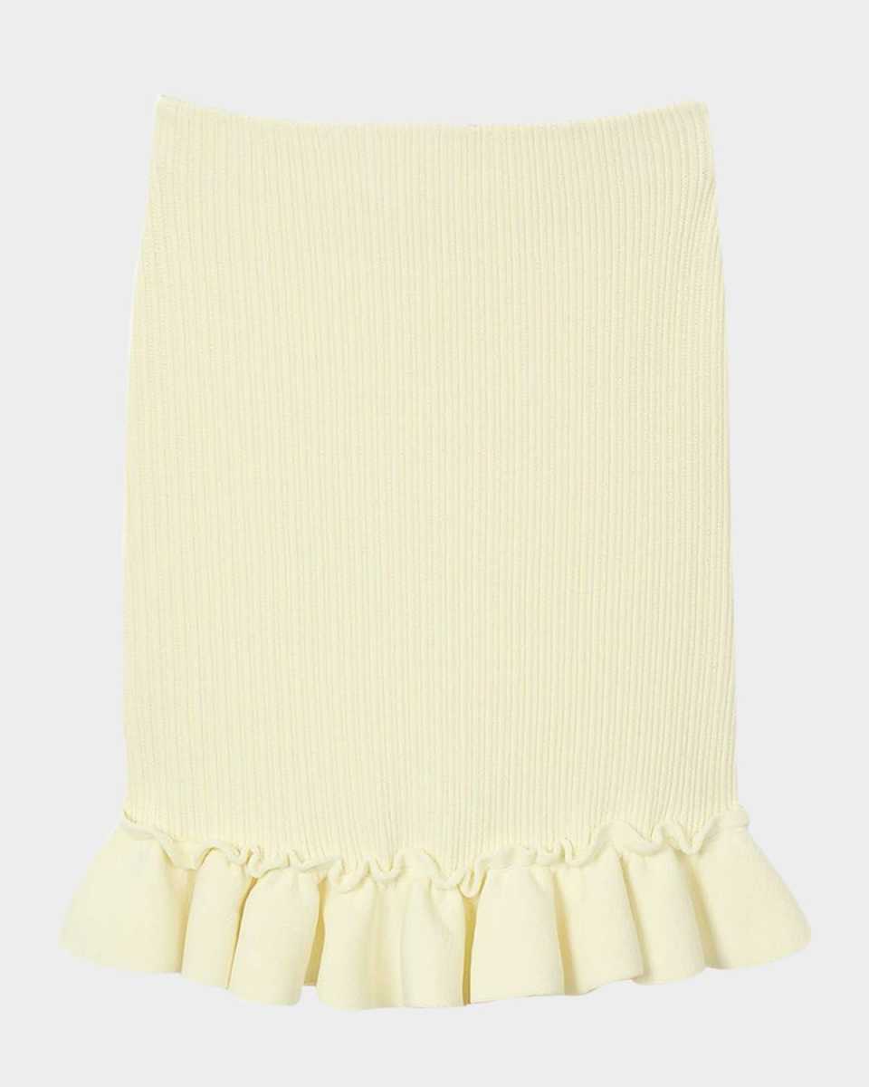 Pamplemousse Knit Ruffle-Hem Mini Skirt